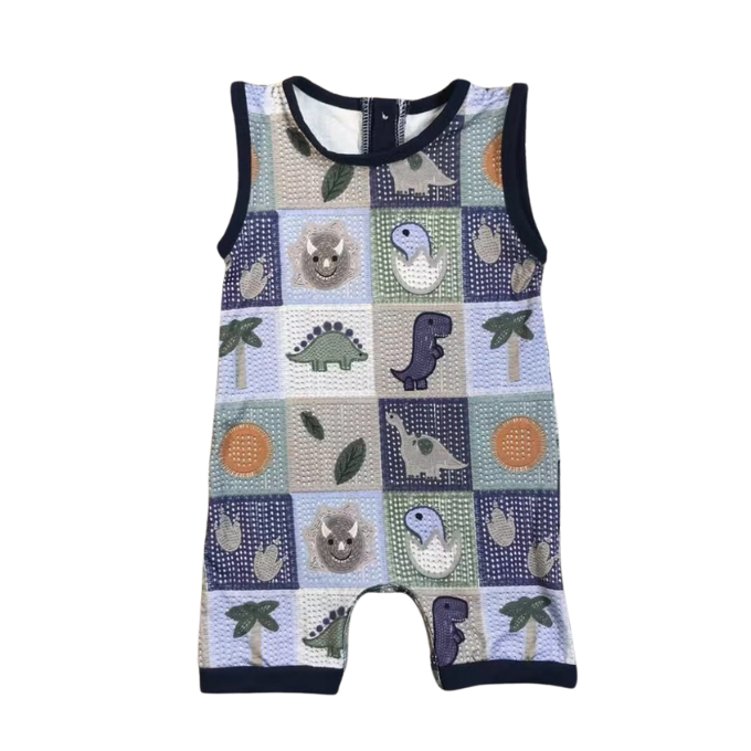 Bamboo Dino Cheque Jumpsuit