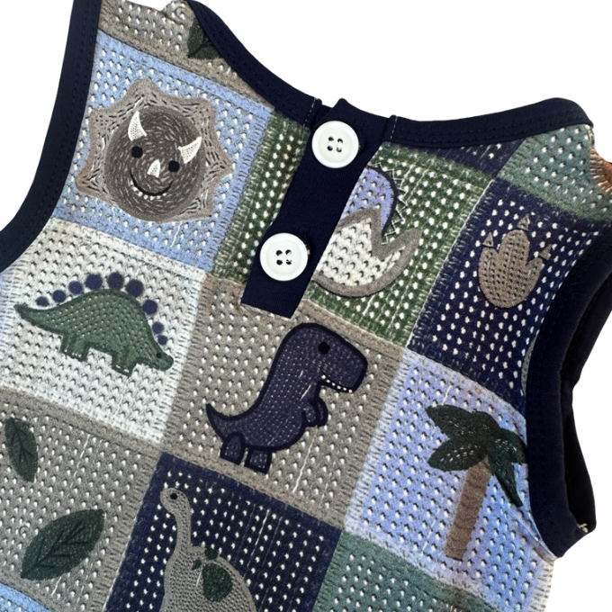 Bamboo Dino Cheque Jumpsuit