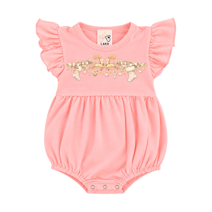 Blush Gold Reindeer Romper
