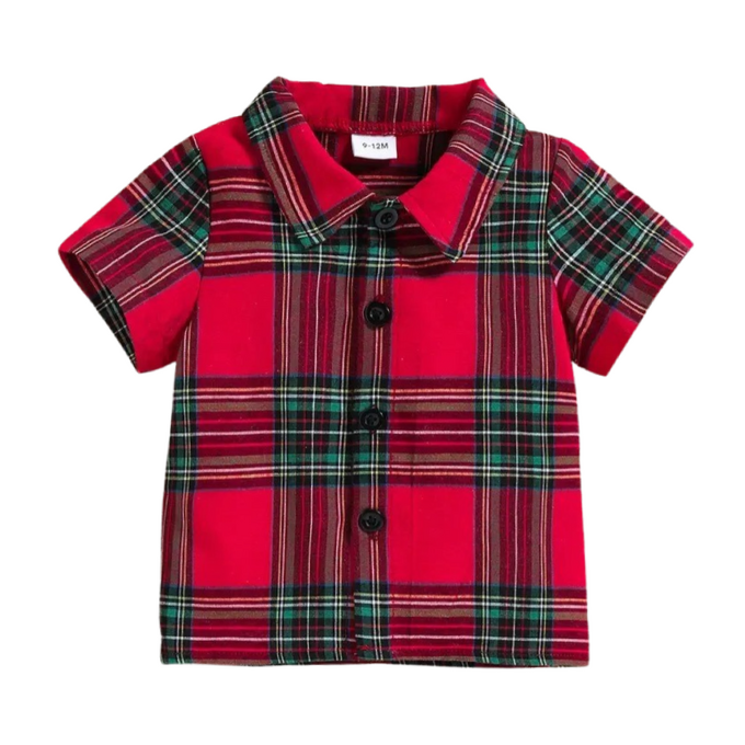 Christmas Plaid Button Shirt