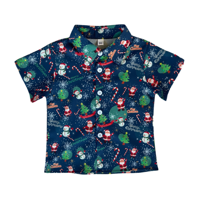 Christmas Scene Button Up Shirt
