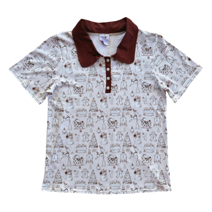 Christmas Joy Collared Men's Shirt