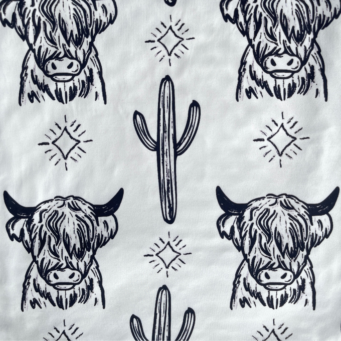 Desert Highland Cow Minky Blanket