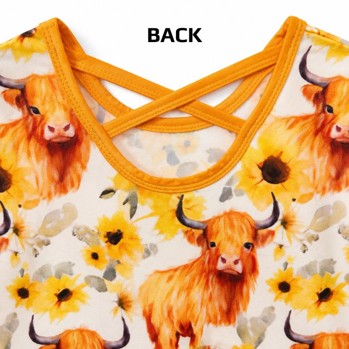 Highland Cow Fields Winter Dress