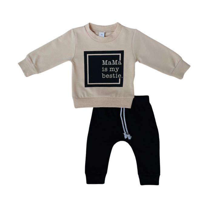 Mama Is My Bestie Set - Tan