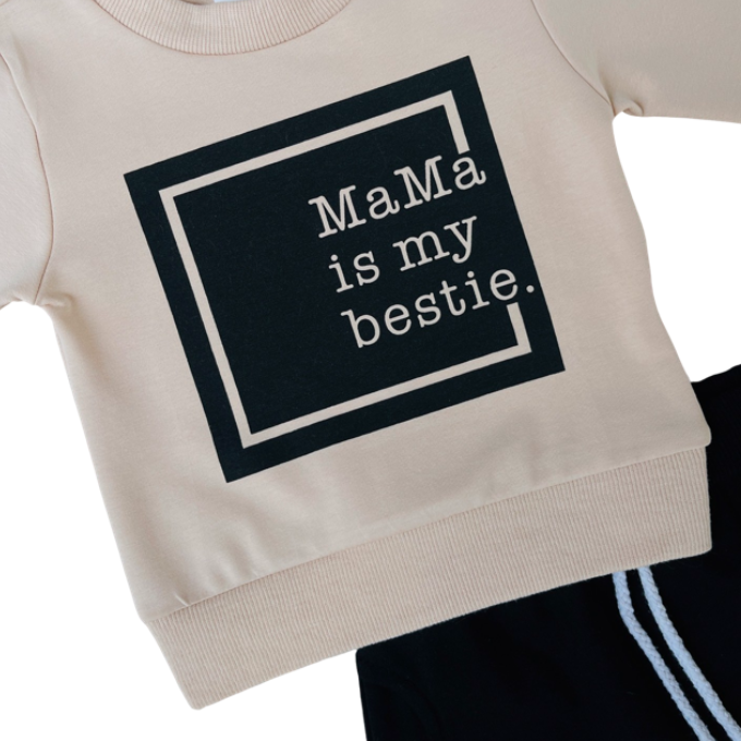 Mama Is My Bestie Set - Tan