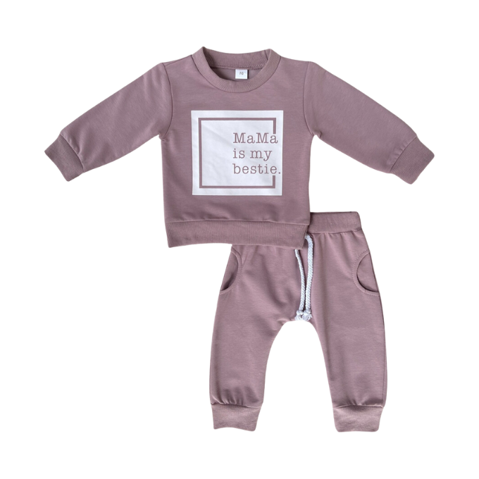 Mama Is My Bestie Set - Purple