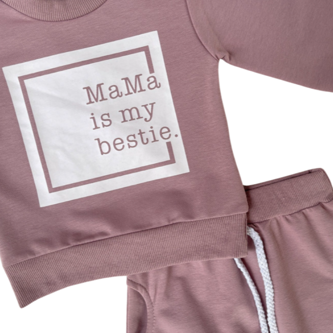 Mama Is My Bestie Set - Purple