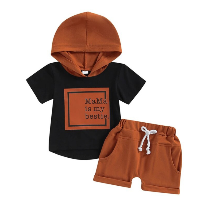Mama Is My Bestie Hooded Set