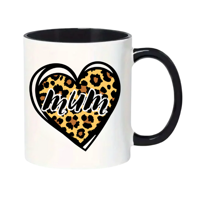 Mum Leopard Heart 11oz Mug