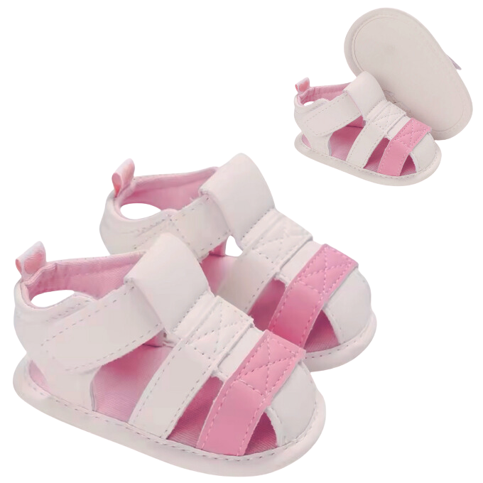 Bron Baby Sandals - Pink/White