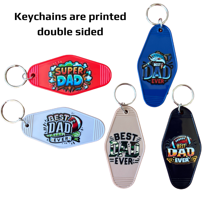 Retro Motel Style Dad Keychains
