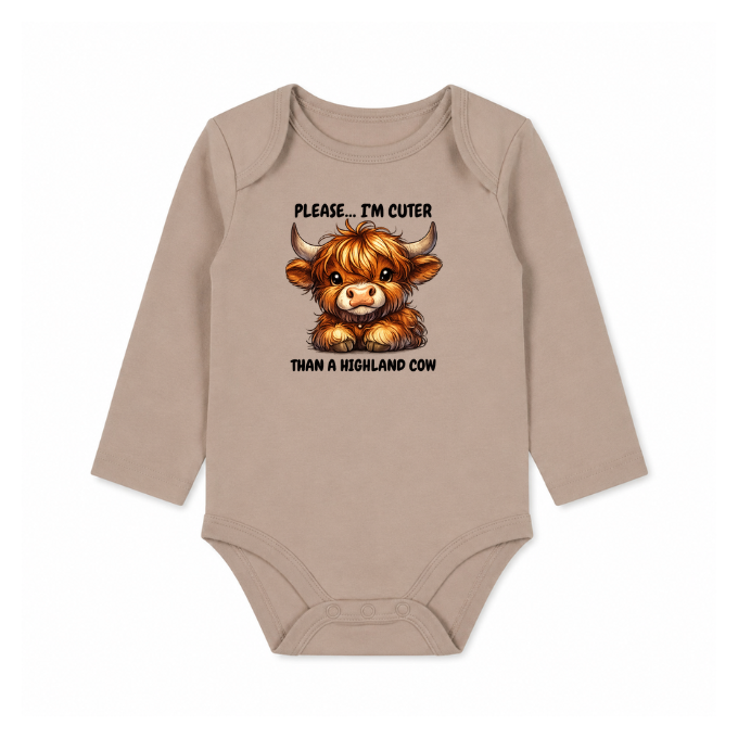 Please I'm Cuter Than A Highland Cow Onesie