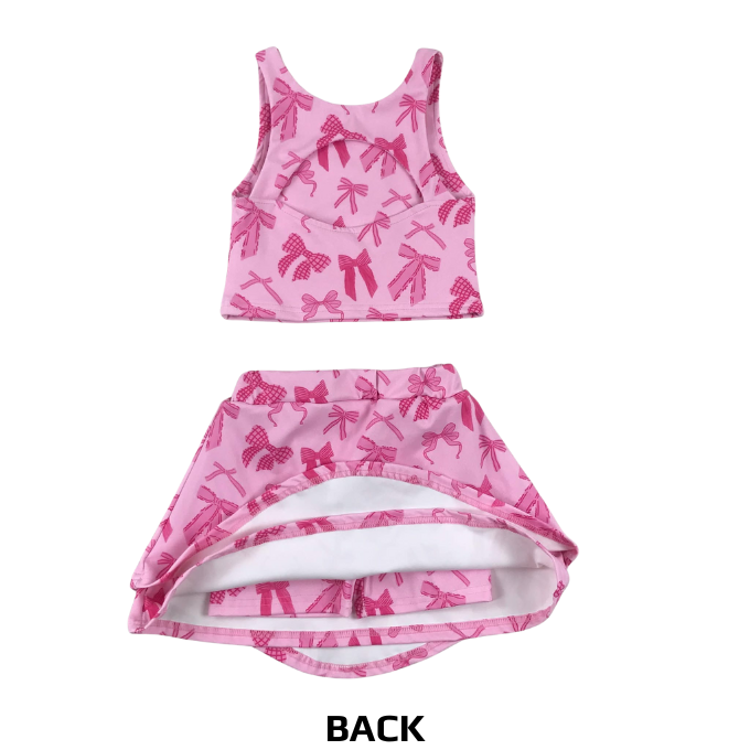 Pink Bows Yoga Skort Set