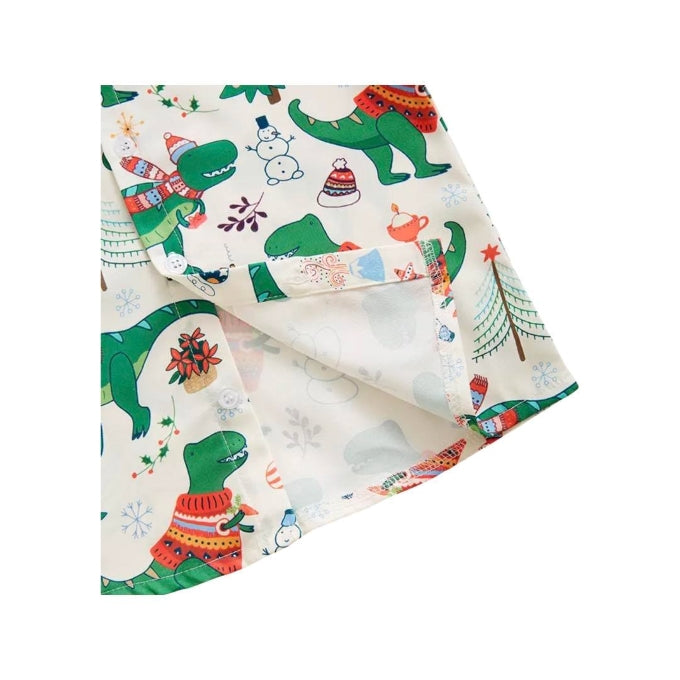 Dino Christmas Button Up Shirt
