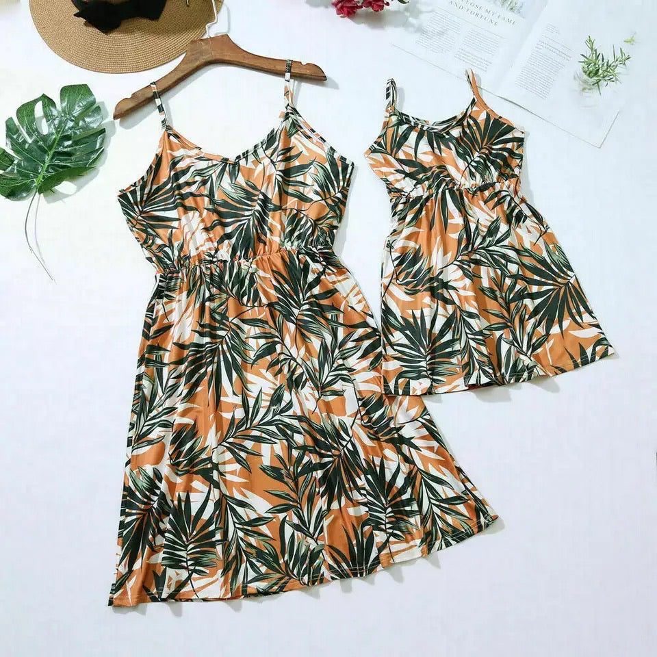 Mum & Daughter Matching Palm Dresses