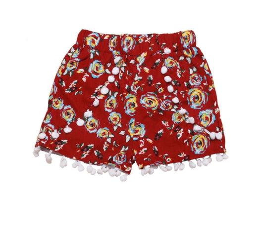 Red Pom Pom Shorts