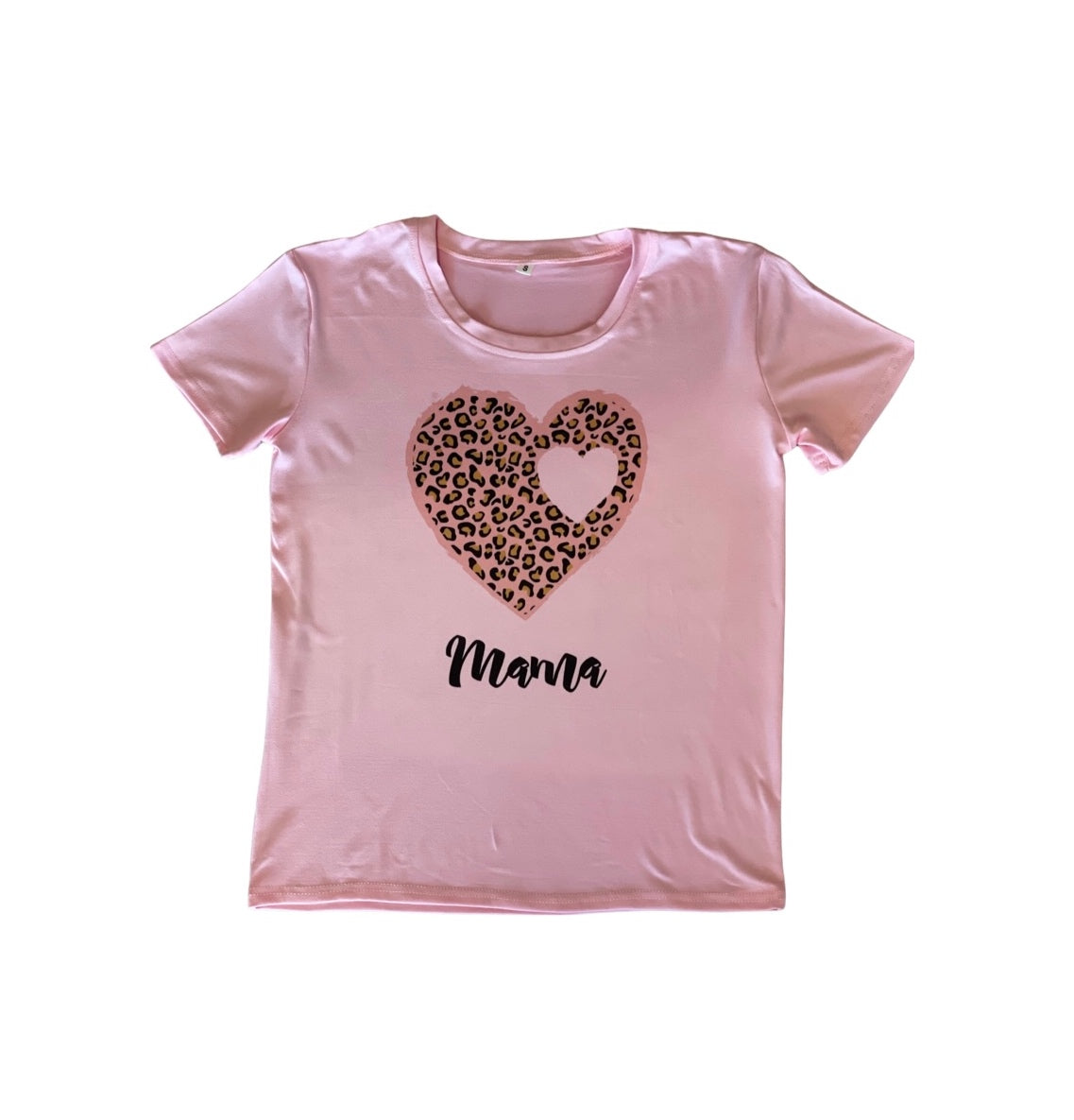 Leopard Heart Pink Mama & Mini Shirts