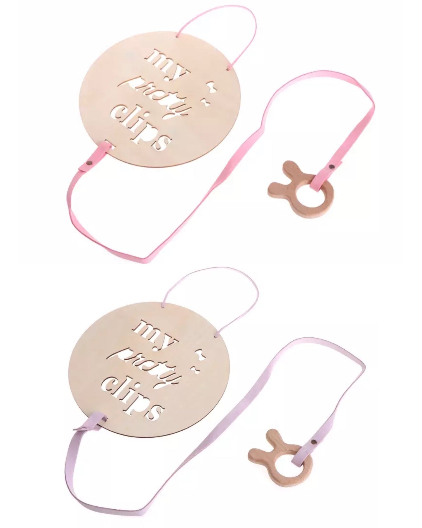“My Pretty Clips” Wooden Hair Clips Hanging Decor