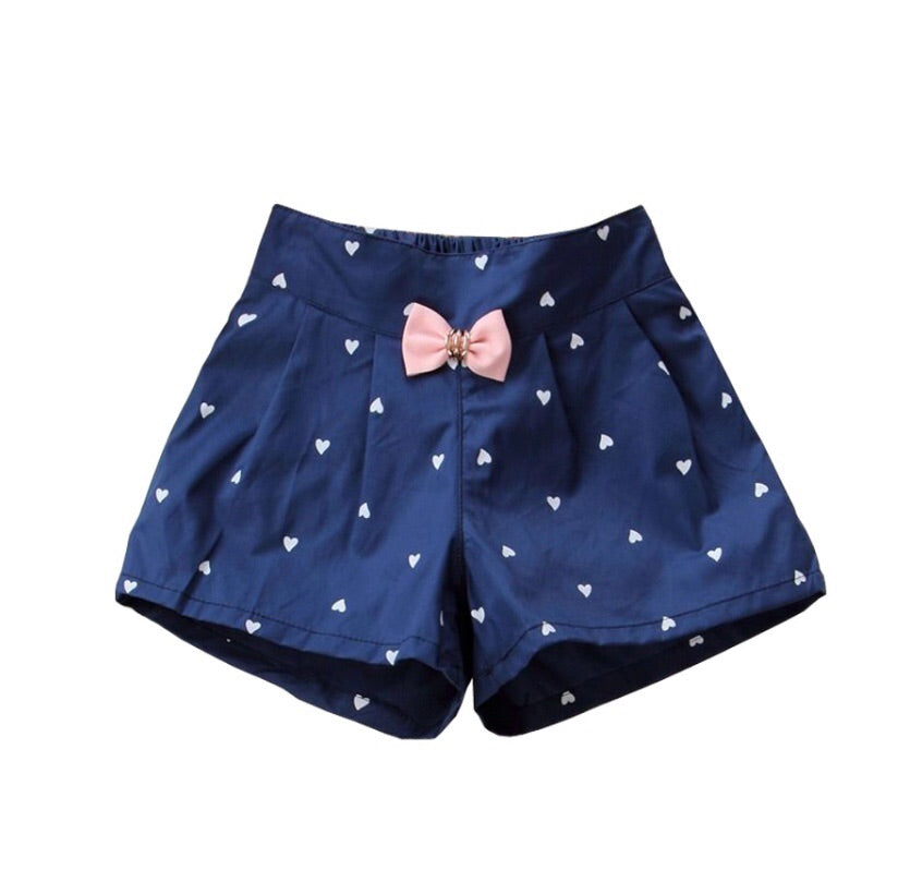 Navy Bow Shorts