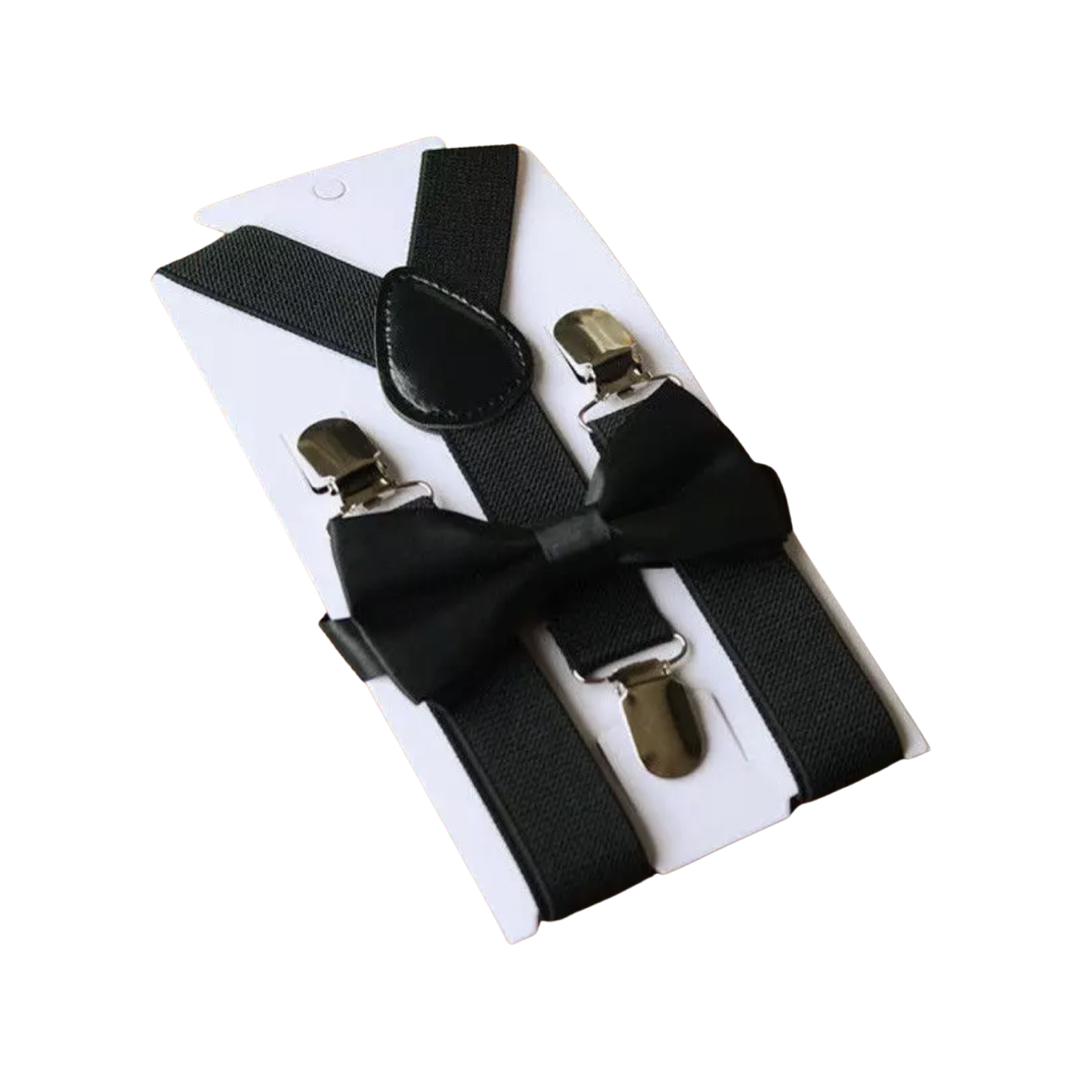 Bow-Tie & Suspender Set - Black