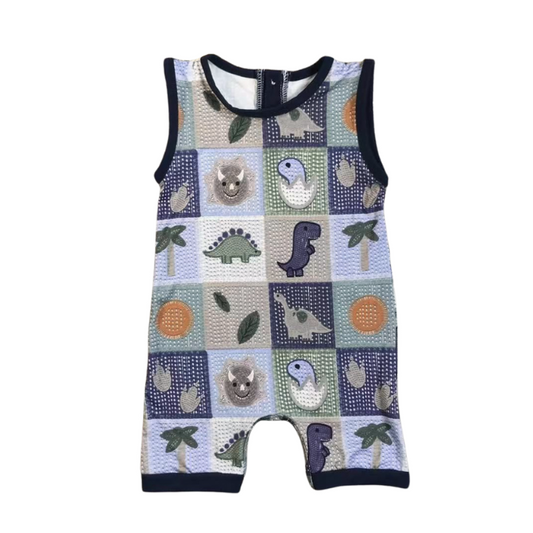 Bamboo Dino Cheque Jumpsuit