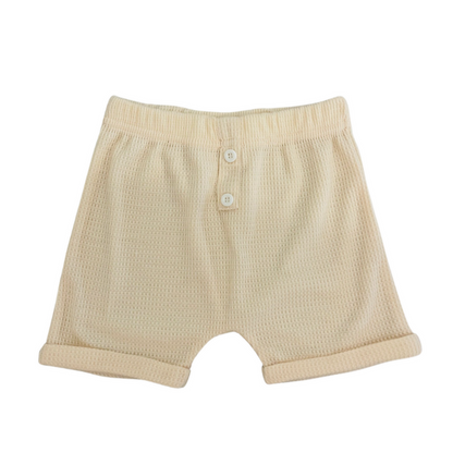 Beige Waffle Shorts