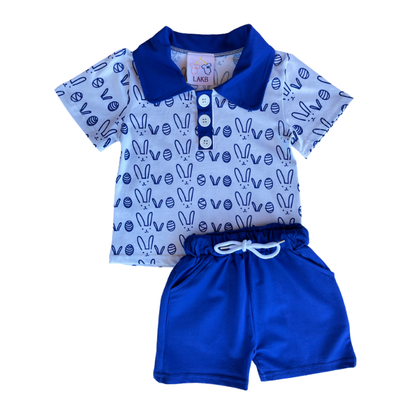 Blue Bunny Grid Boys Set