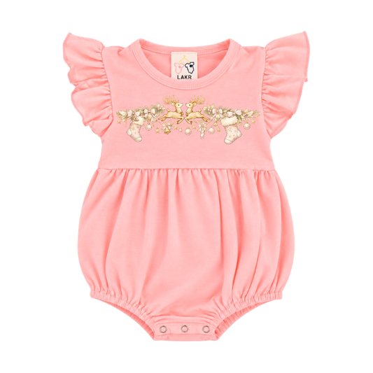 Blush Gold Reindeer Romper