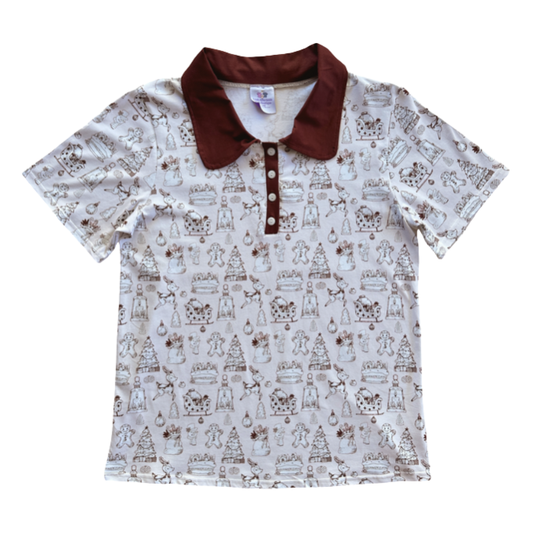 Christmas Joy Collared Men's Shirt