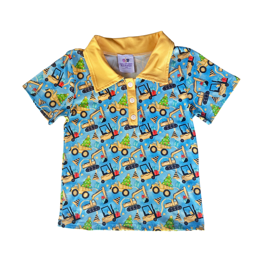 Christmas Construction Collar Shirt