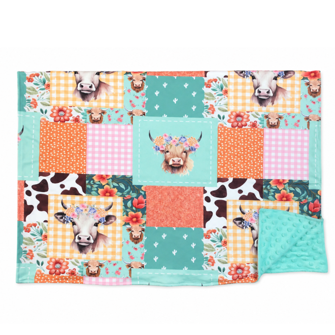 Cows Patchwork Minky Blanket