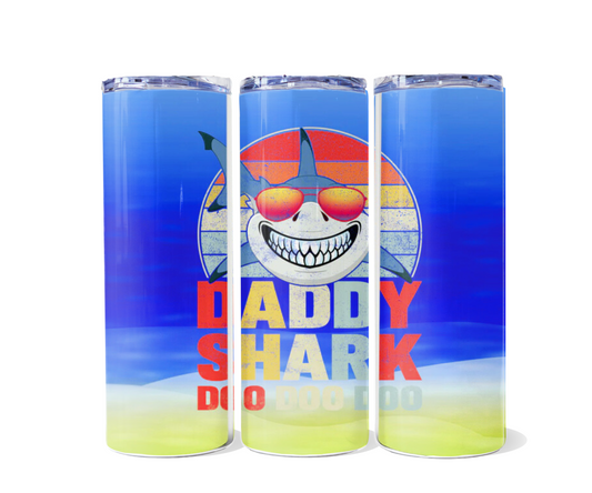 Daddy Shark 20oz Stainless Steel Skinny Tumbler - No Straw Included