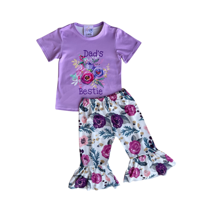 Dad's Bestie Floral Flares Set