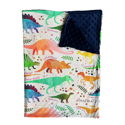 Dinosaur Land Minky Blanket