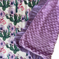 Purple Floral Cactus Minky Blanket