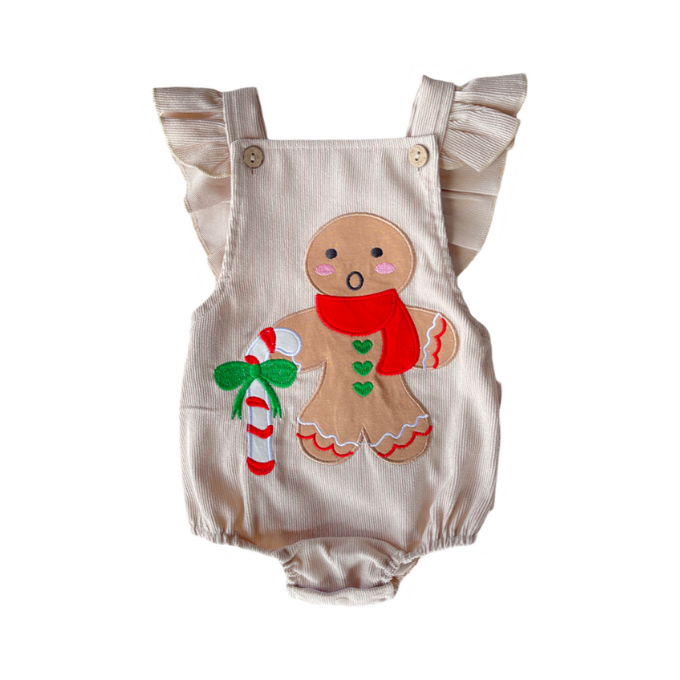 Gingerbread Corduroy Romper