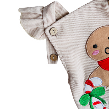 Gingerbread Corduroy Romper