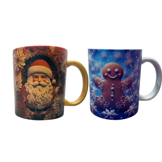 Glitter Christmas Mugs