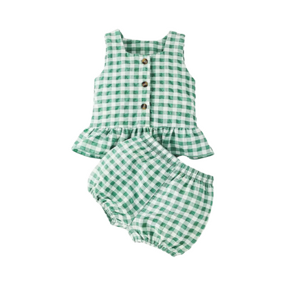 Green Gingham Set