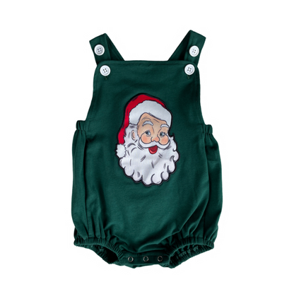 Santa Face Romper - Green