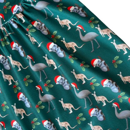 Aussie Animal Christmas Dress - Green