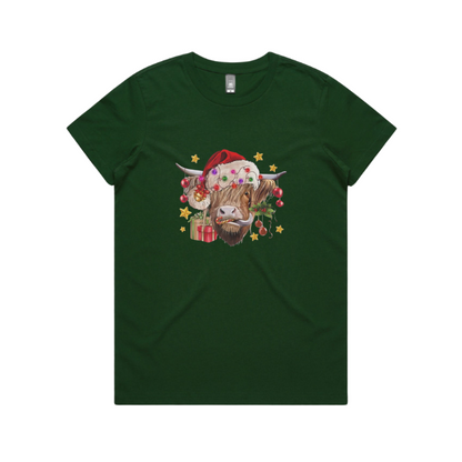 Highland Cow Xmas Women's Shirt