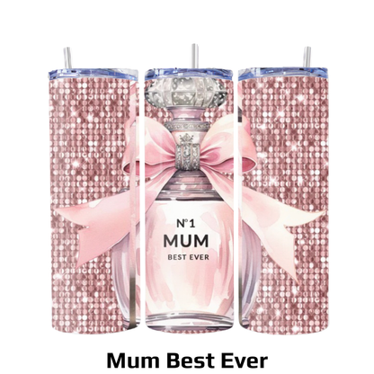 Mum Themed 20oz Skinny Stainless Steel Tumblers with Straws