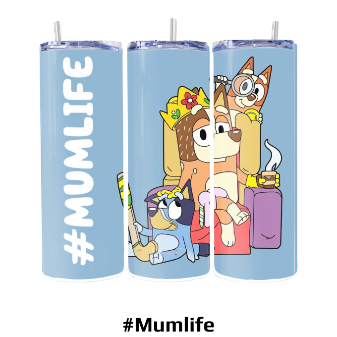Mum Themed 20oz Skinny Stainless Steel Tumblers with Straws