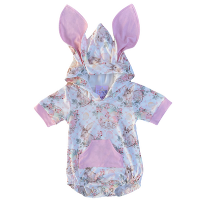 Pink Bunny Hooded Romper