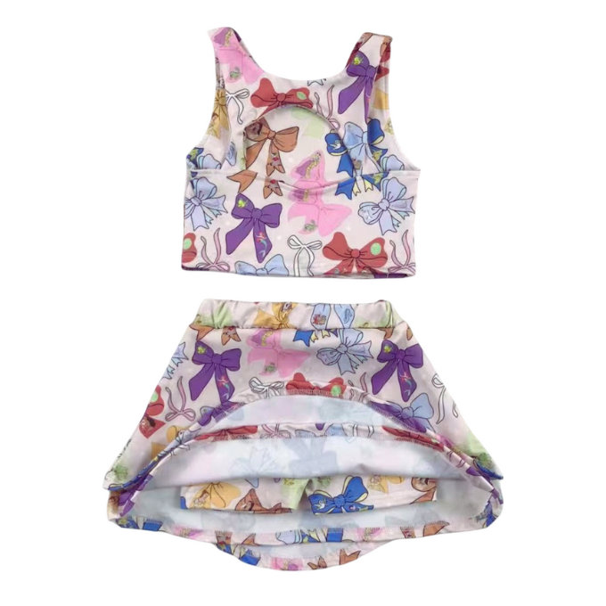 Princess Bows Yoga Skort Set