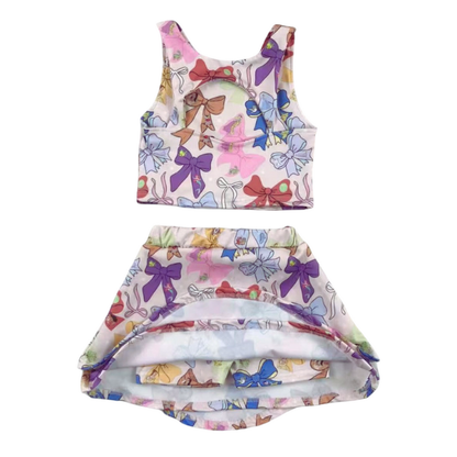 Princess Bows Yoga Skort Set