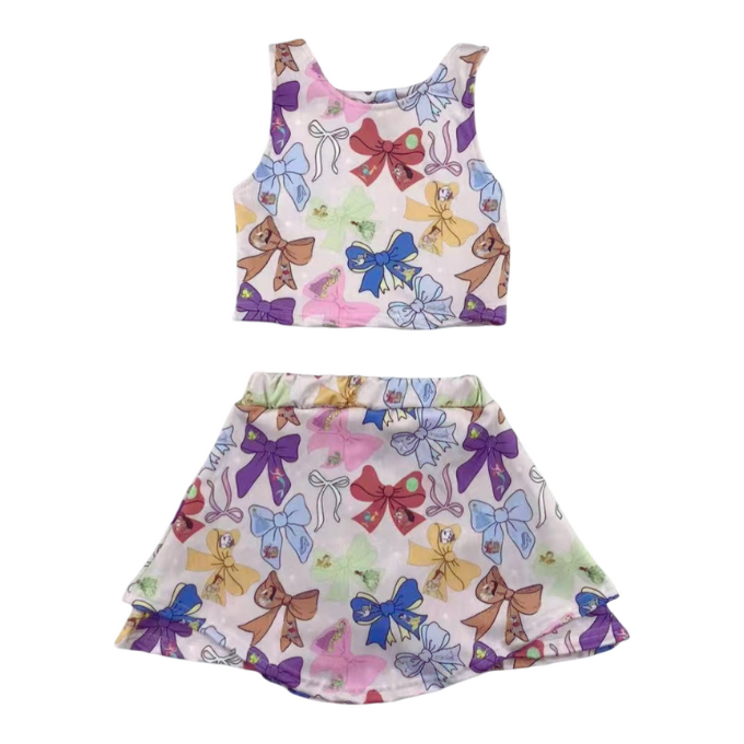 Princess Bows Yoga Skort Set