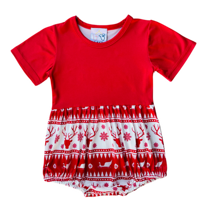 Red Deer Christmas Romper